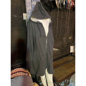 Women's MONCLER Charcoal Gray Full-Zip Hoodie L